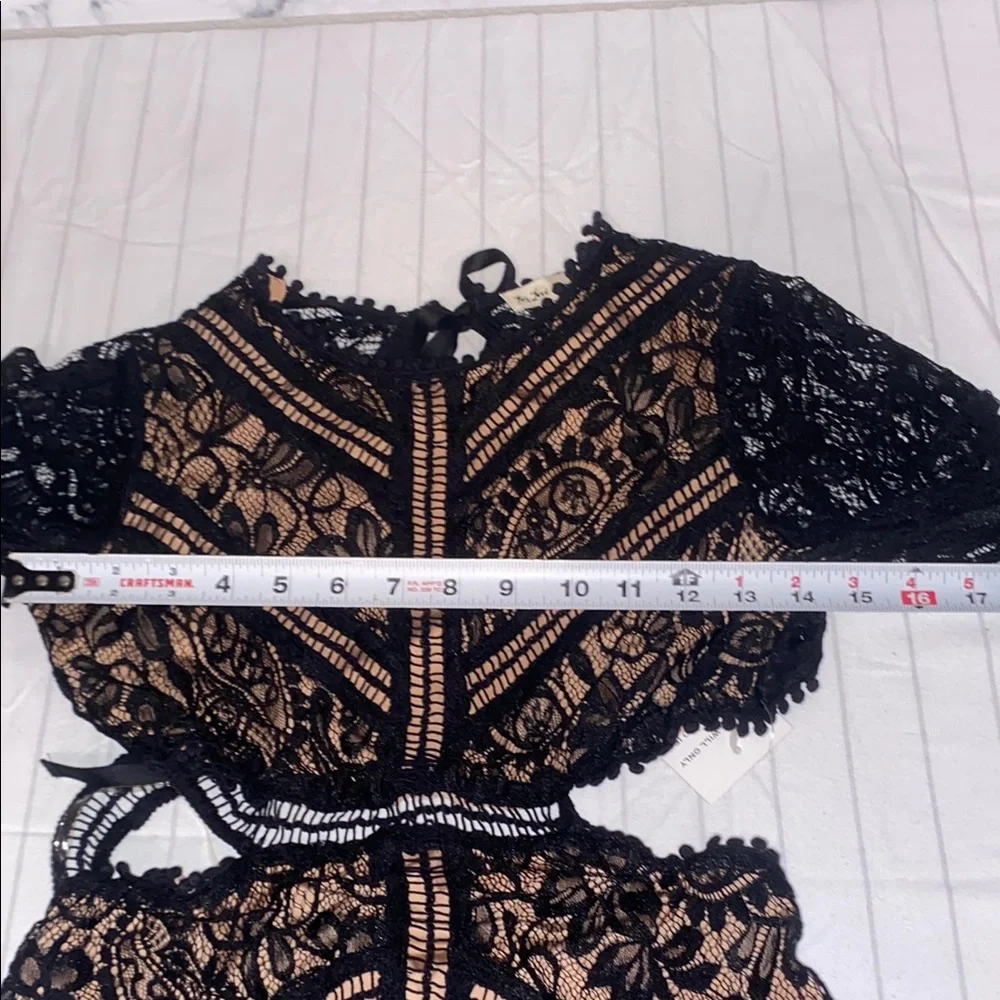 For Love And Lemons Black Lace Dress SizeSmall, Open Back, Long Sleeve Dress - Picture 12 of 16